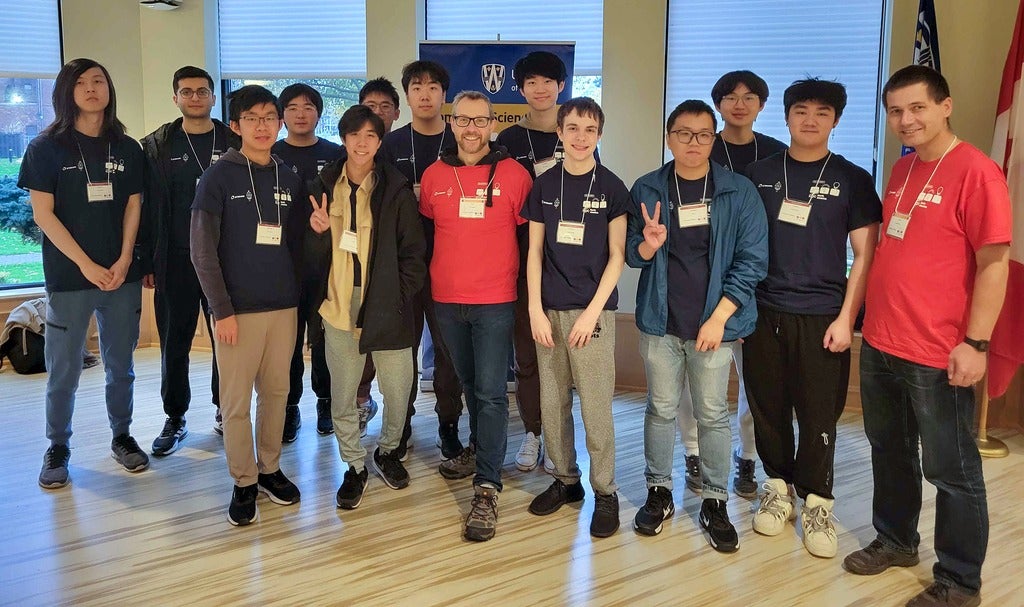 Waterloo teams (Gold, Black, Red and White) with Professors Troy Vasiga and Ondřej Lhoták