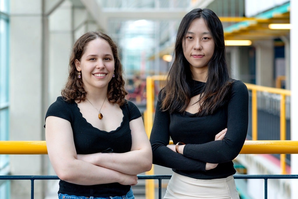 Hadas Barabash and Leyi Yan in Waterloo's Davis Centre