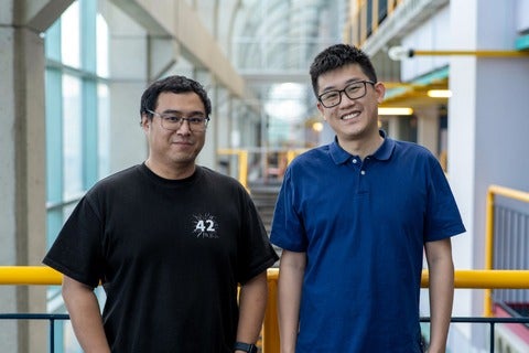 Professors Meng Xu and Sihang Liu in the Davis Centre