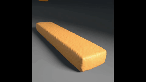 animation of caramel being poured on a wafer