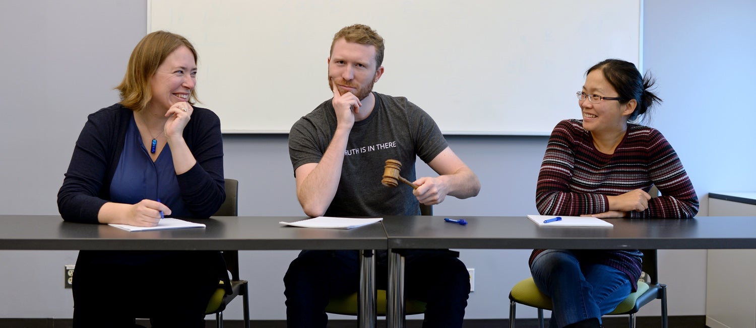 photo of Professor Kate Larson, Mike Schaekermann and Professor Edith Law