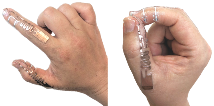 photo of RFID-based tip-tap technology attached to hand
