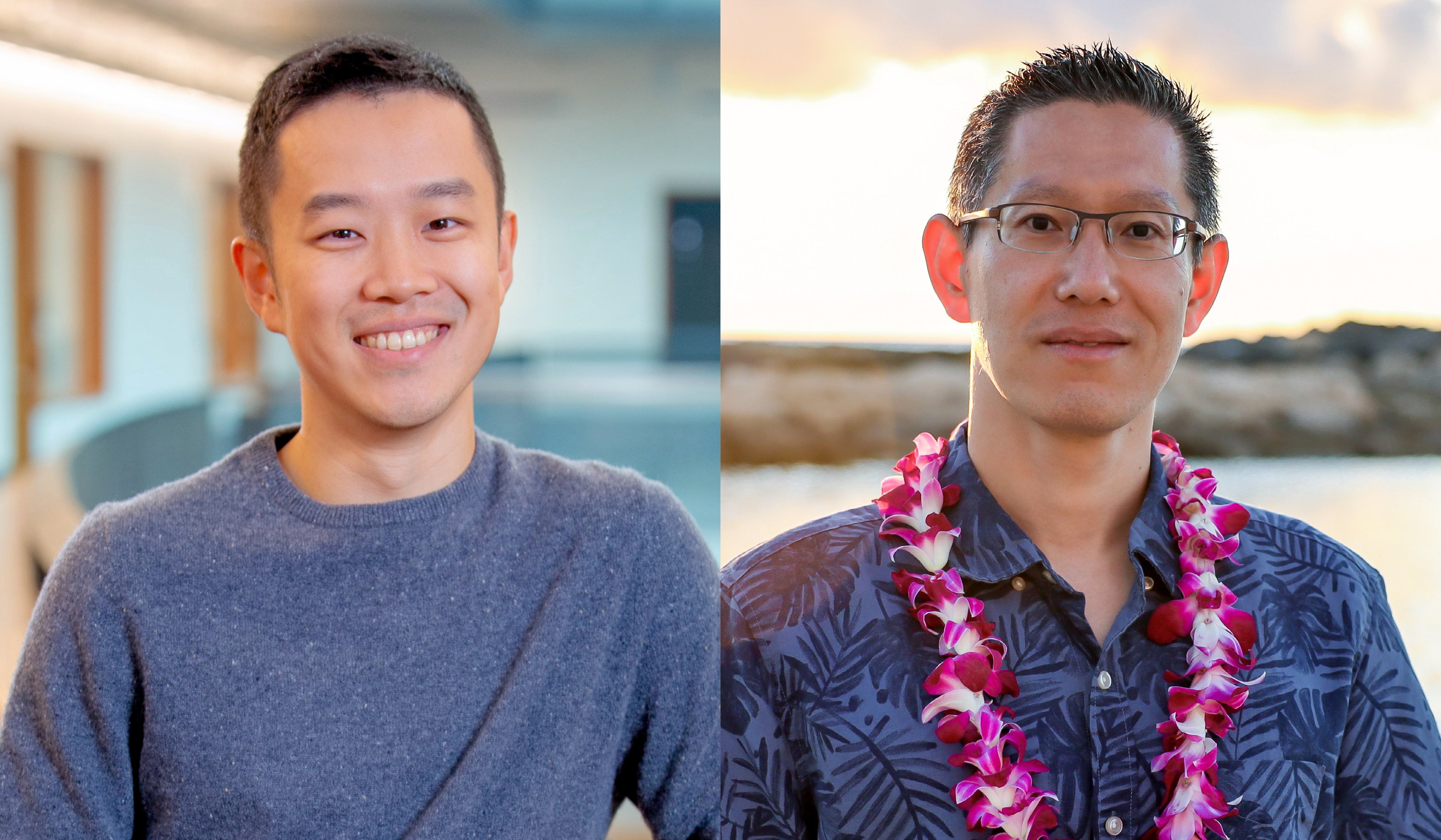 Composite image, from left to right, of Professors Victor Zhong and Jimmy Lin